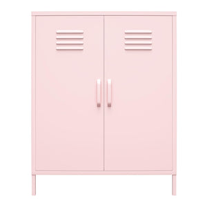 Novogratz Cache 2 Door Metal Locker Style Storage Accent Cabinet - Bashful