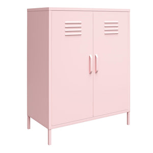 Novogratz Cache 2 Door Metal Locker Style Storage Accent Cabinet - Bashful