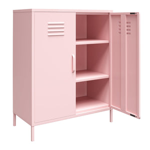 Novogratz Cache 2 Door Metal Locker Style Storage Accent Cabinet - Bashful