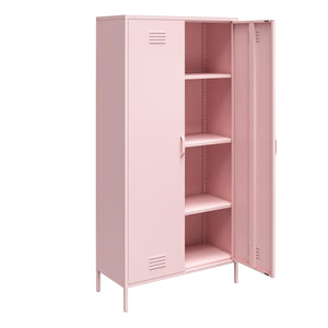 Novogratz Cache 2 Door Tall Metal Locker Style Storage Cabinet - Bashful