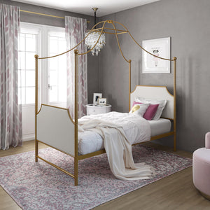 Max & Finn Clementine Canopy Bed - Gold - Twin