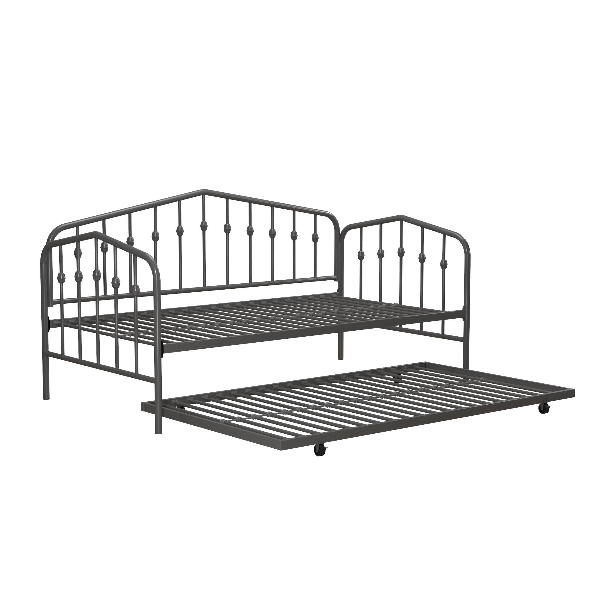Novogratz Bushwick Metal Daybed & Trundle - Gray - Twin