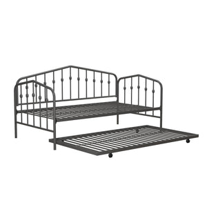 Novogratz Bushwick Metal Daybed & Trundle - Gray - Twin