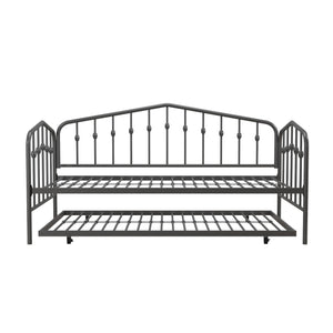 Novogratz Bushwick Metal Daybed & Trundle - Gray - Twin