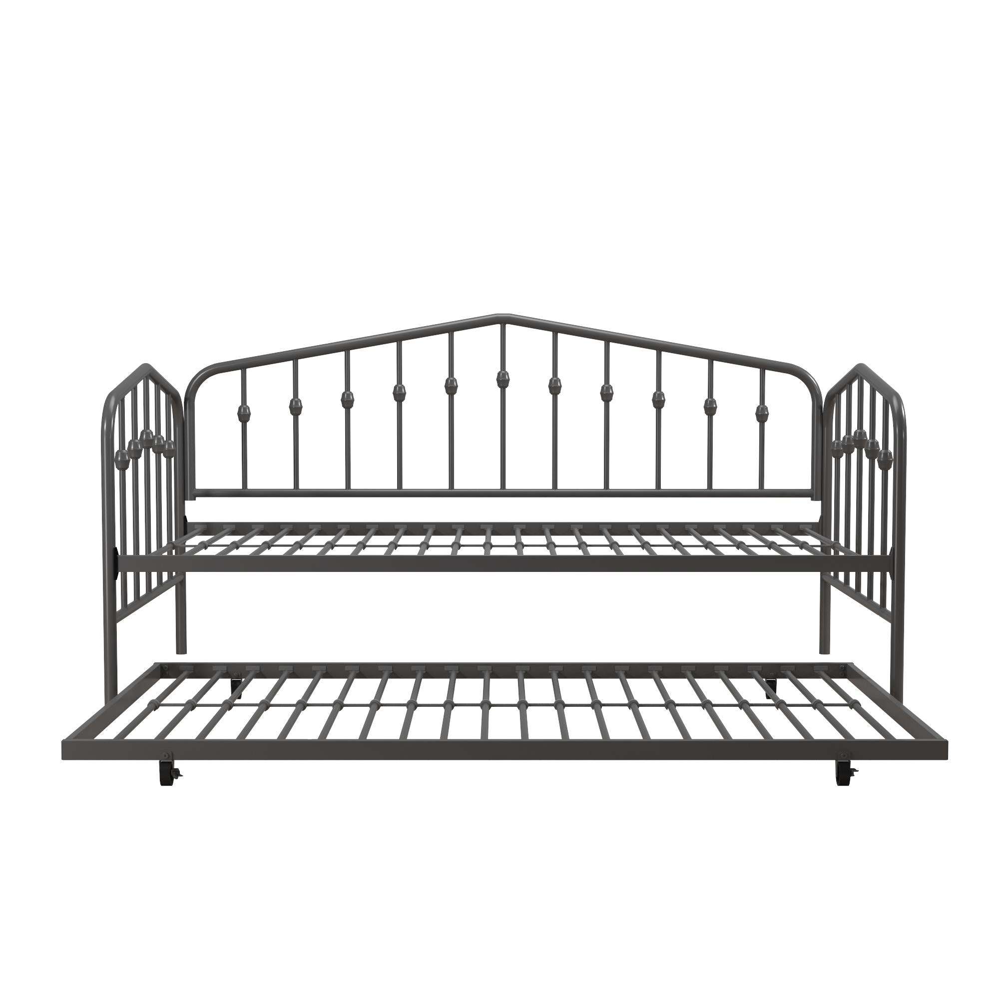 Novogratz Bushwick Metal Daybed & Trundle - Gray - Twin
