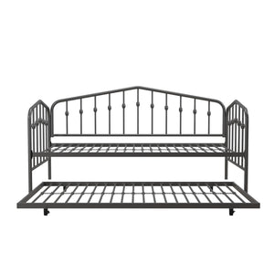 Novogratz Bushwick Metal Daybed & Trundle - Gray - Twin