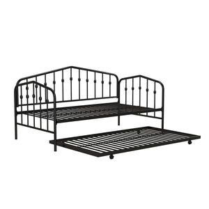 Novogratz Bushwick Metal Daybed & Trundle - Black - Twin