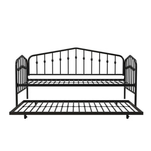 Novogratz Bushwick Metal Daybed & Trundle - Black - Twin