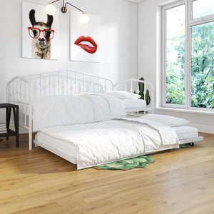 Novogratz Bushwick Metal Daybed & Trundle - White - Twin