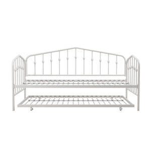 Novogratz Bushwick Metal Daybed & Trundle - White - Twin