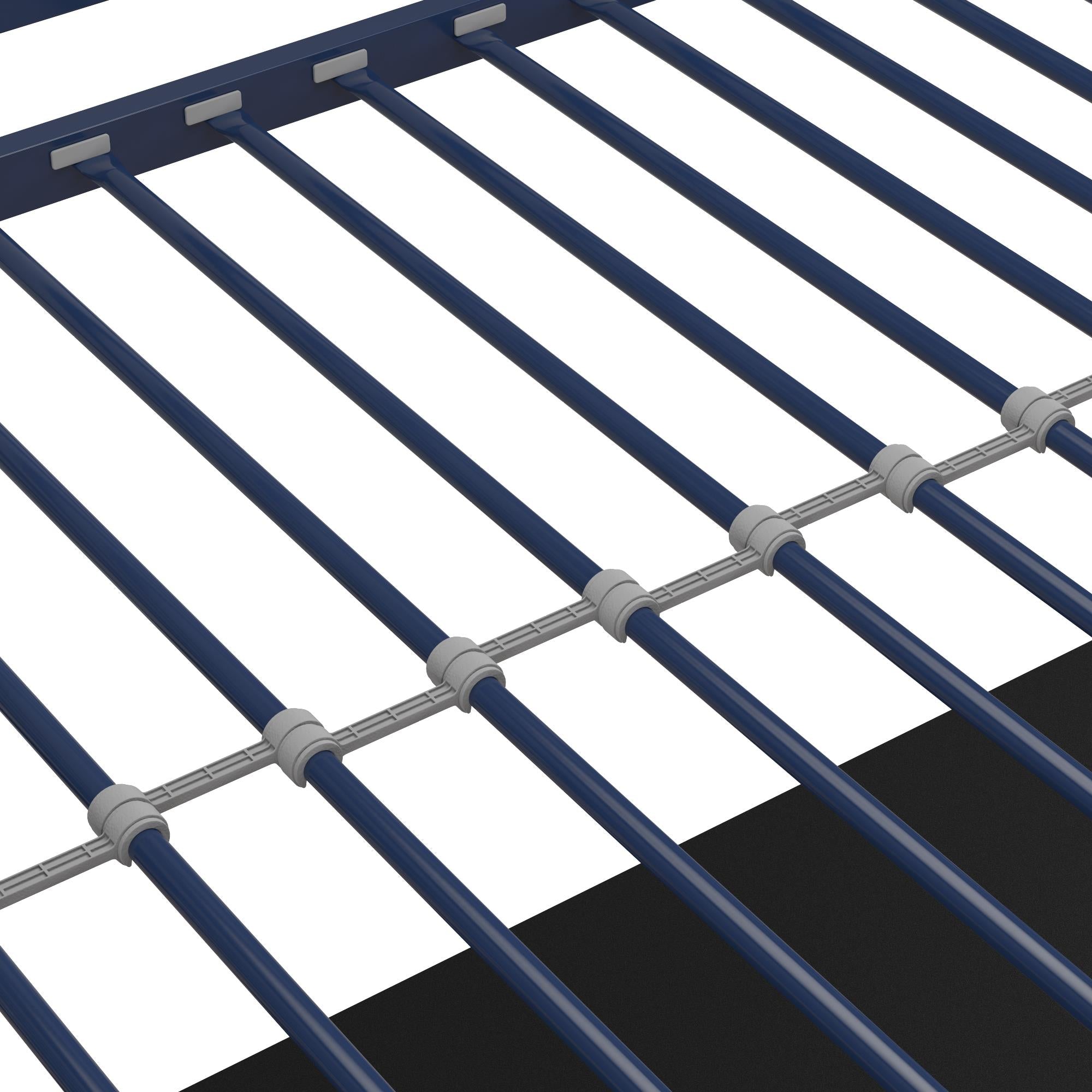 Novogratz Maxwell Metal Loft Bed with Desk & Shelves - Navy/Black - Twin