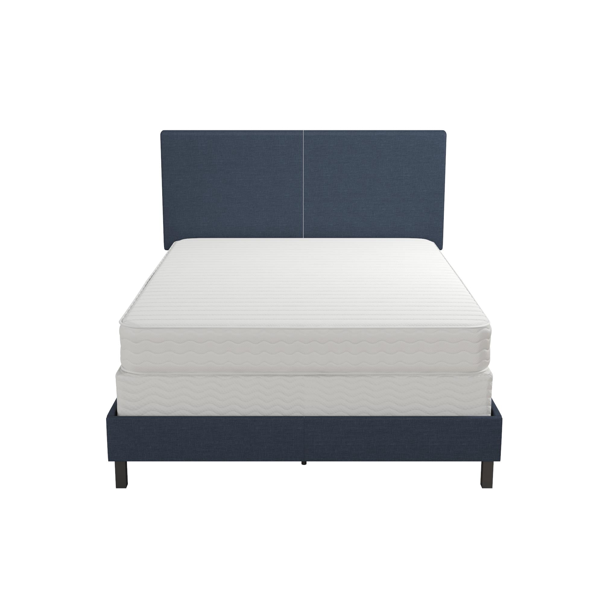 DHP Janford Upholstered Bed Frame - Navy - Queen