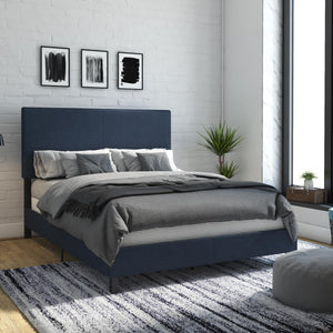 DHP Janford Upholstered Bed Frame - Navy - Queen