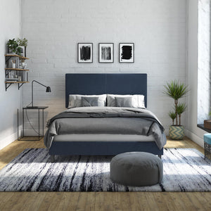 DHP Janford Upholstered Bed Frame - Navy - Queen
