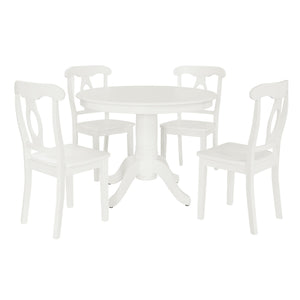DHP Aubrey 5-Piece Traditional Pedestal Dining Set - White