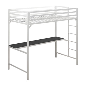 DHP Miles Kids' Loft Bed with Desk - White - Twin