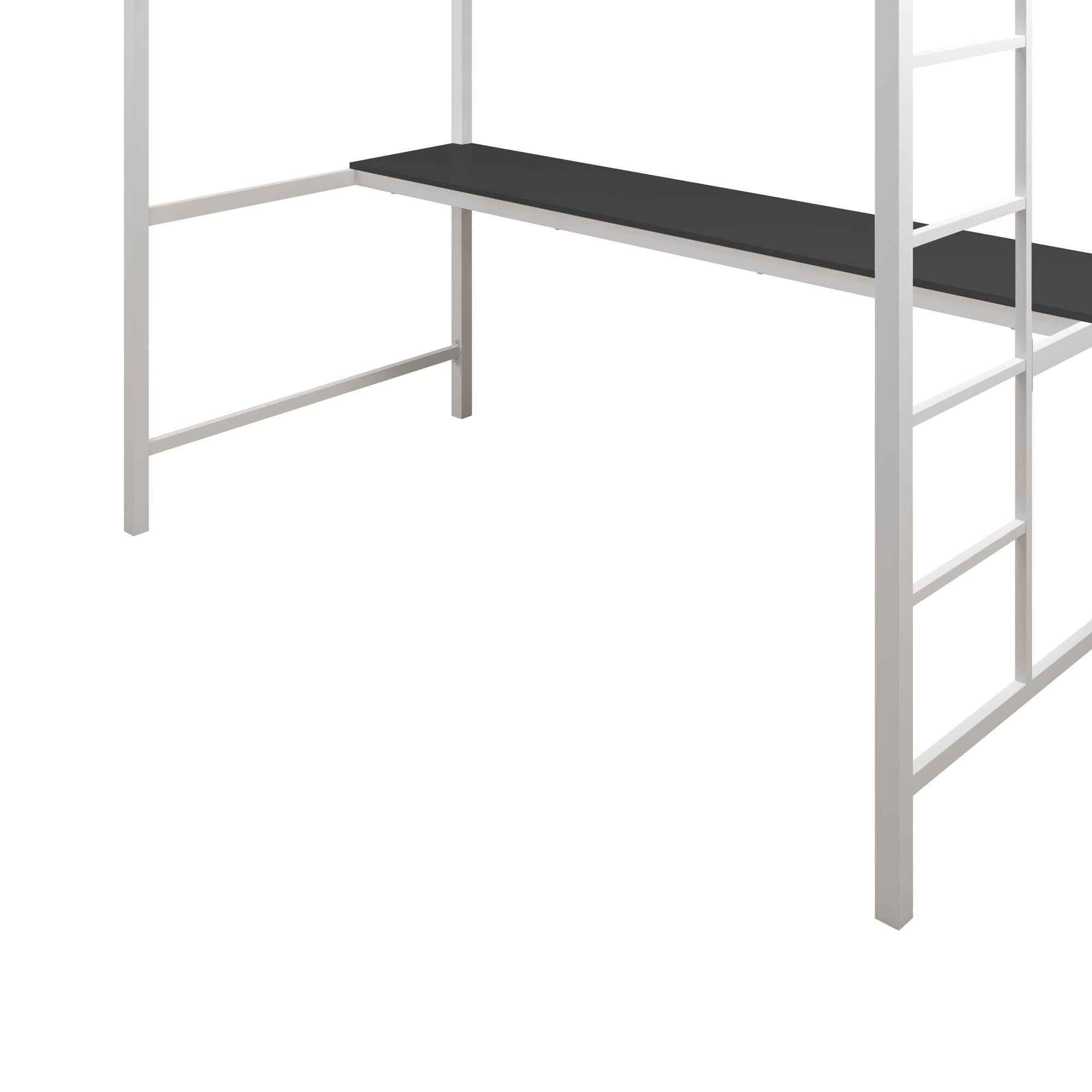 DHP Miles Kids' Loft Bed with Desk - White - Twin