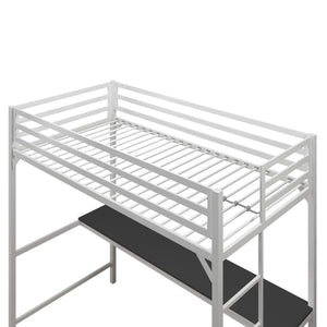 DHP Miles Kids' Loft Bed with Desk - White - Twin
