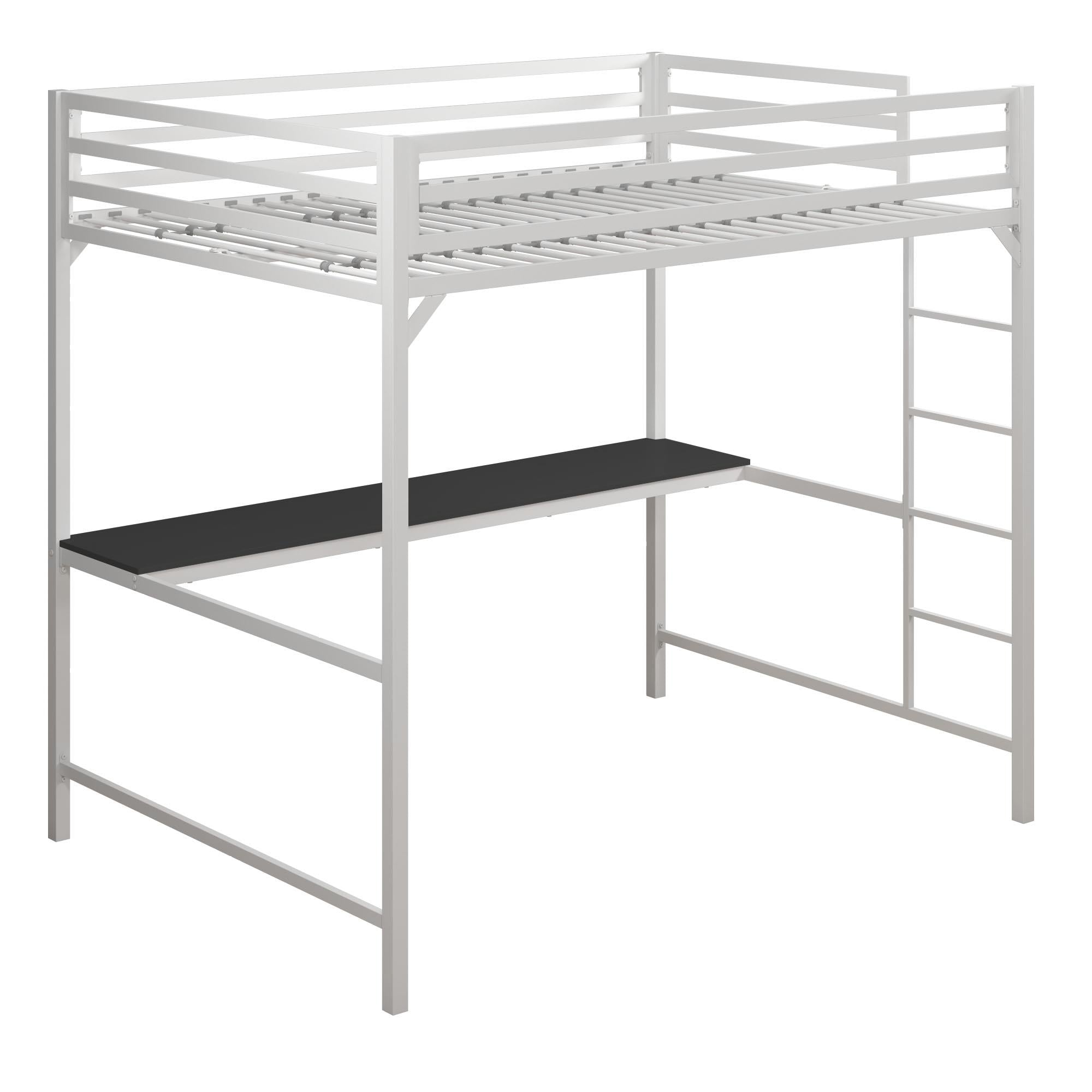 DHP Miles Kids' Loft Bed with Desk - White - Full