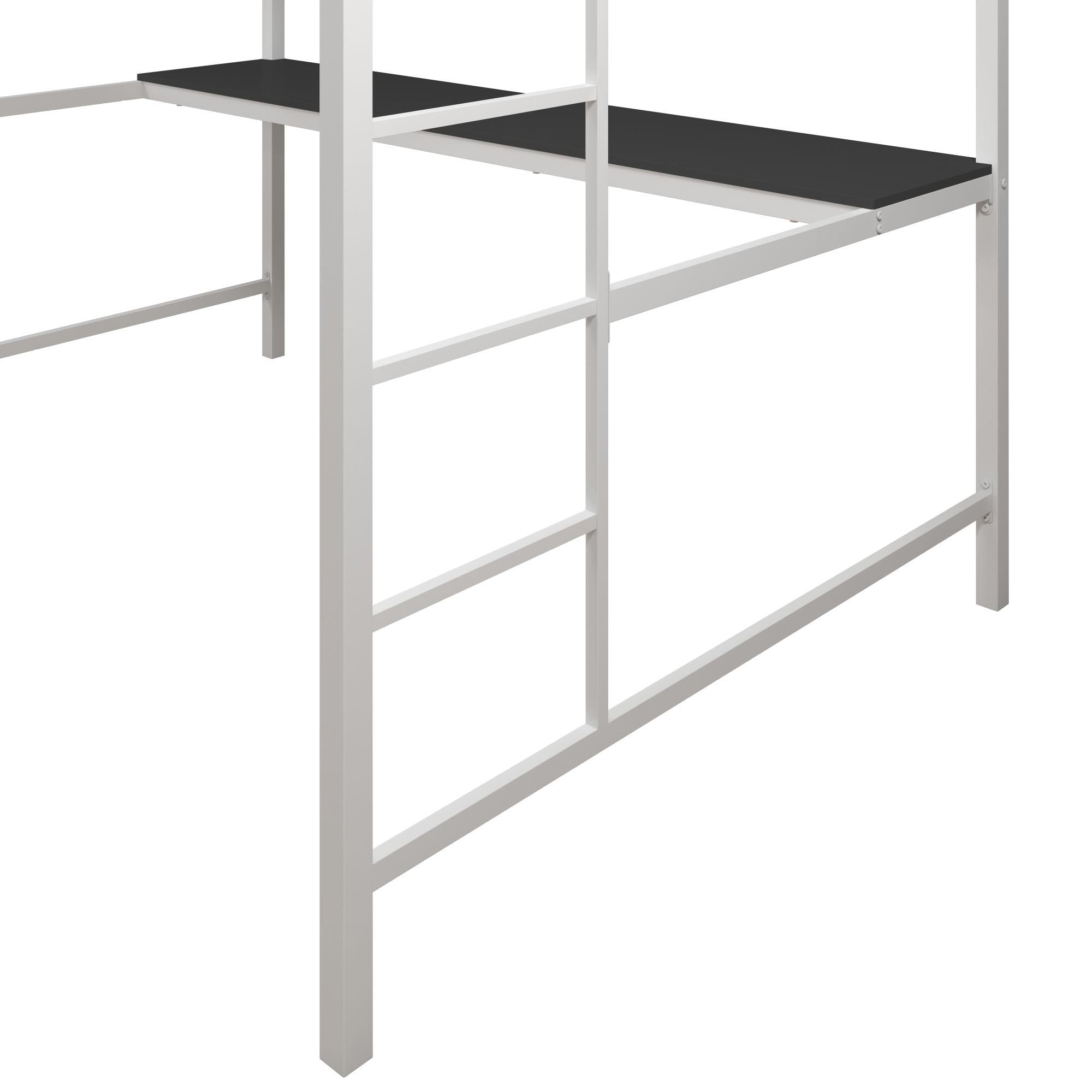 DHP Miles Kids' Loft Bed with Desk - White - Full