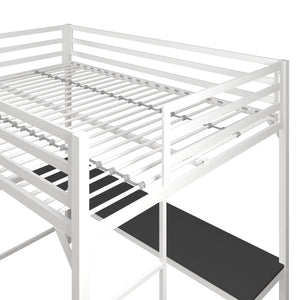 DHP Miles Kids' Loft Bed with Desk - White - Full