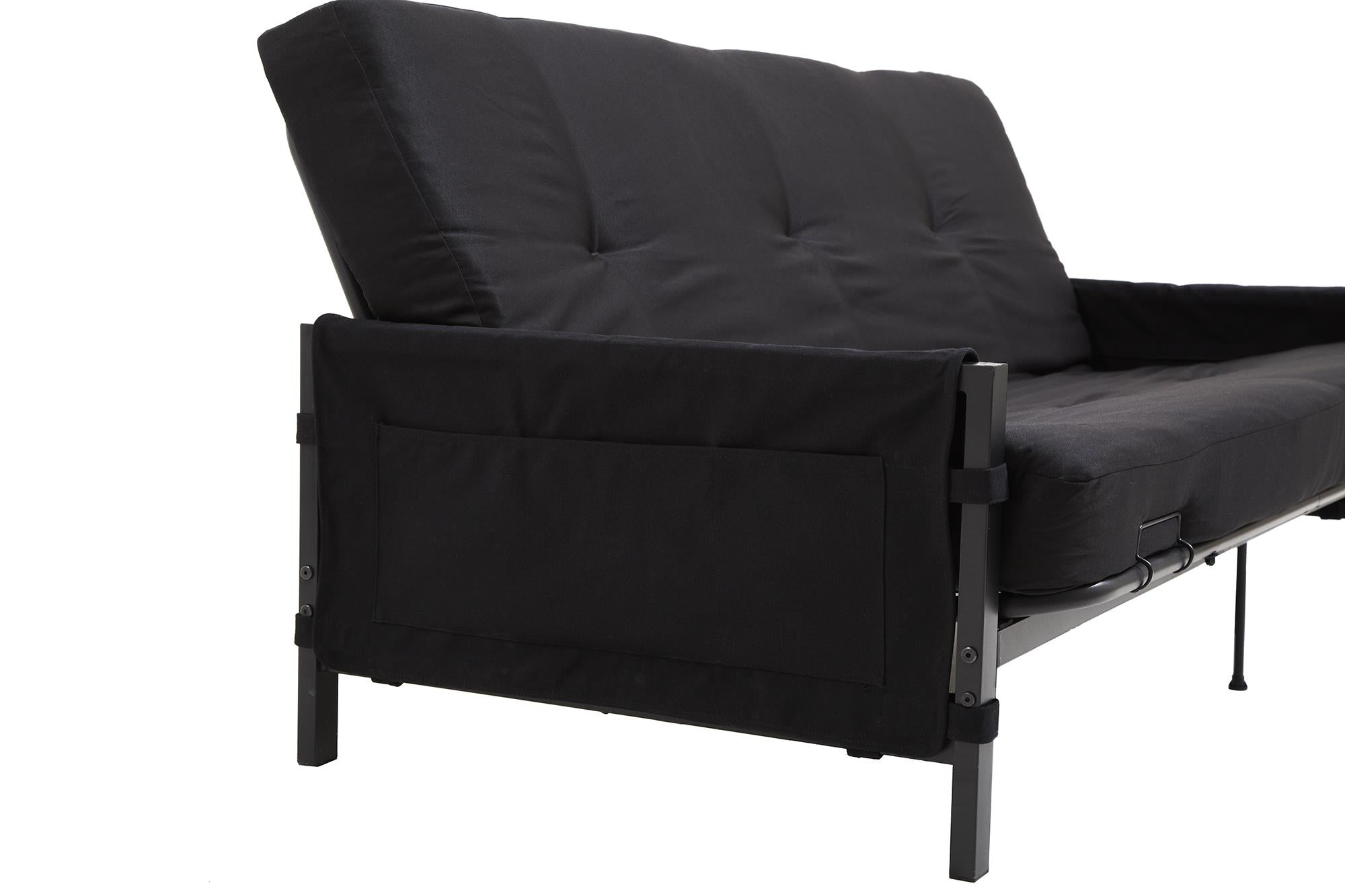 DHP Fairview Futon Set with Metal Frame and 6" Polyester Mattress - Black
