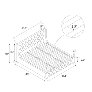 CosmoLiving Mercer Upholstered Bed - Light Gray - King