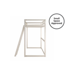 Max & Finn Haven Twin Metal Loft Bed, White & Gold Bars - White - Twin