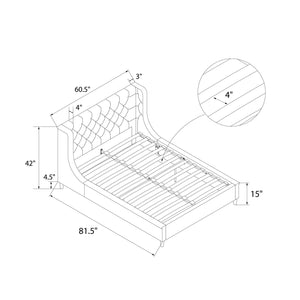 Max & Finn Ambrosia Upholstered Bed - Pink - Full