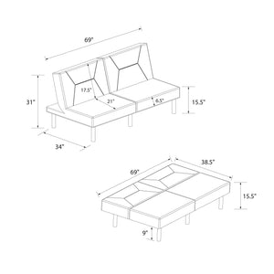 DHP Mara Futon Sofa Bed - Blue