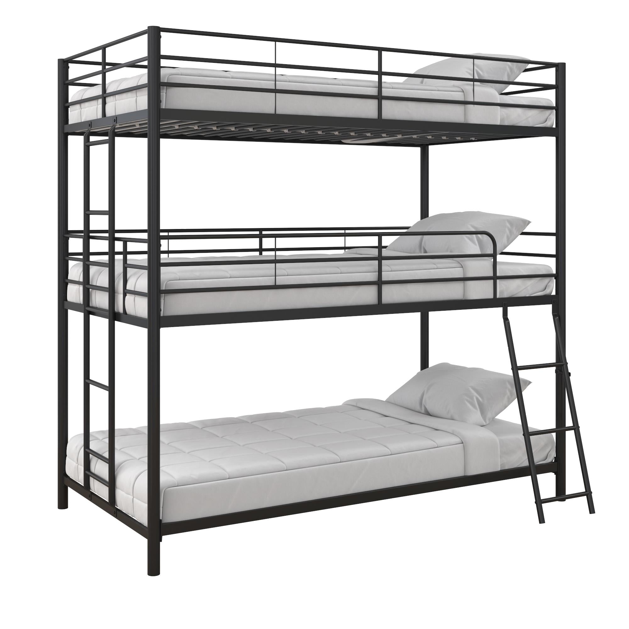 DHP Everleigh Triple Bunk Bed - Black - Twin/Twin/Twin