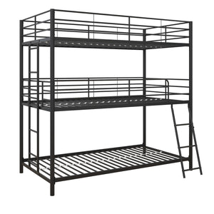 DHP Everleigh Triple Bunk Bed - Black - Twin/Twin/Twin