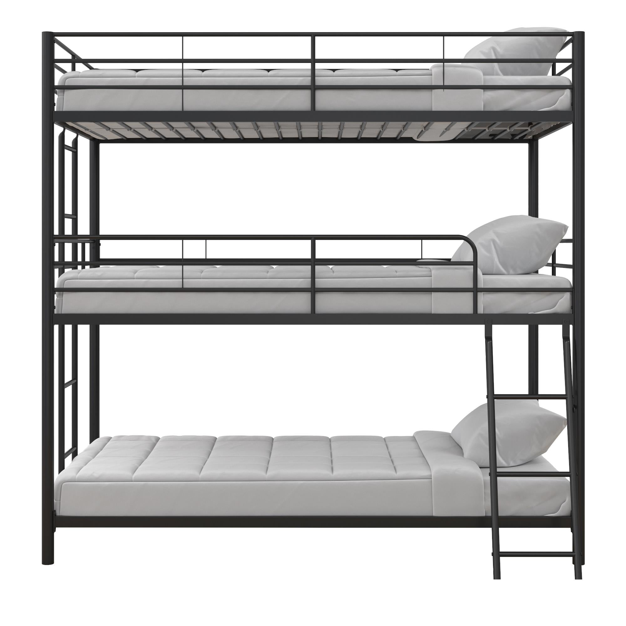 DHP Everleigh Triple Bunk Bed - Black - Twin/Twin/Twin
