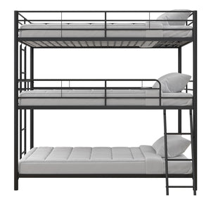 DHP Everleigh Triple Bunk Bed - Black - Twin/Twin/Twin
