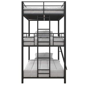 DHP Everleigh Triple Bunk Bed - Black - Twin/Twin/Twin