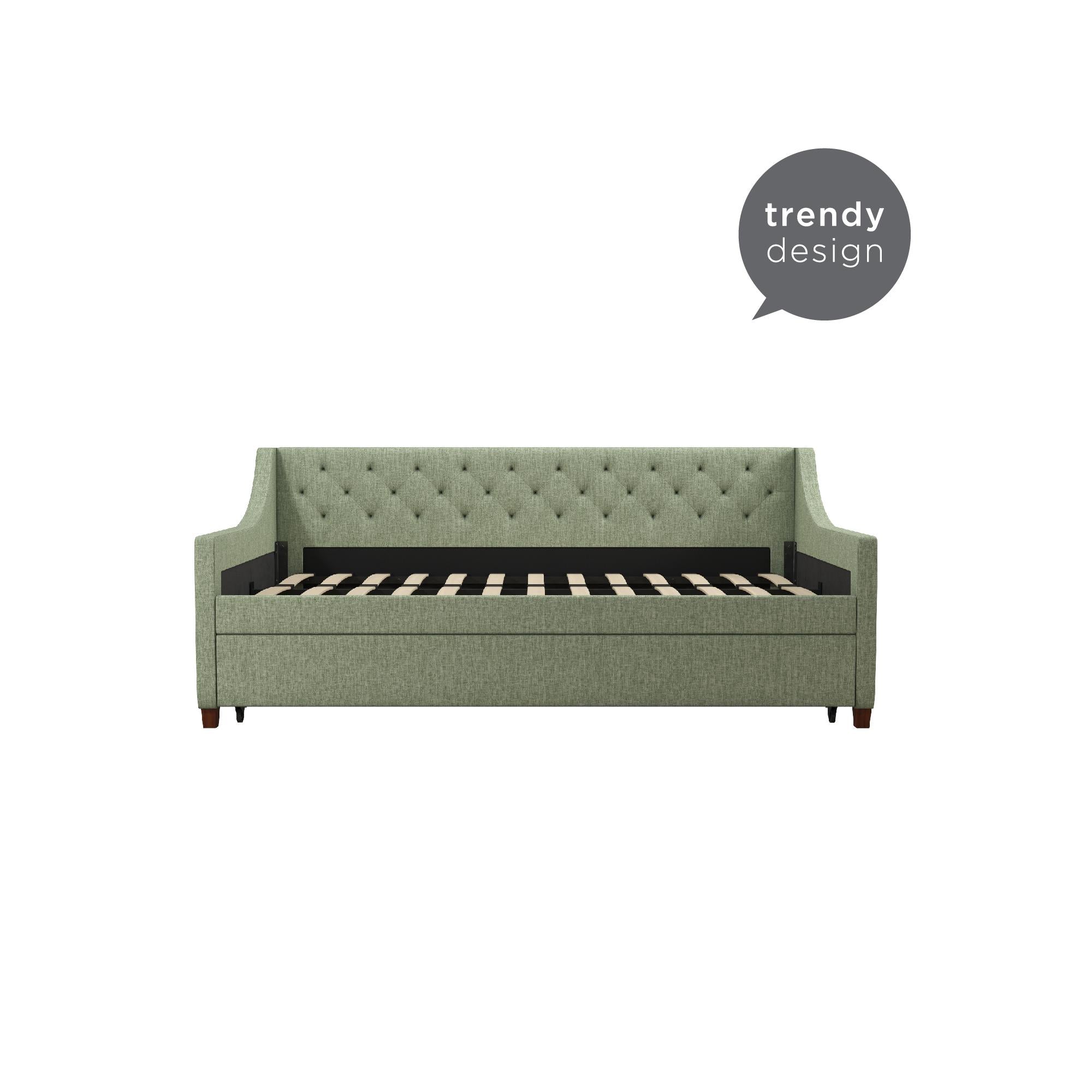 Novogratz Her Majesty Daybed and Trundle - Green - Twin
