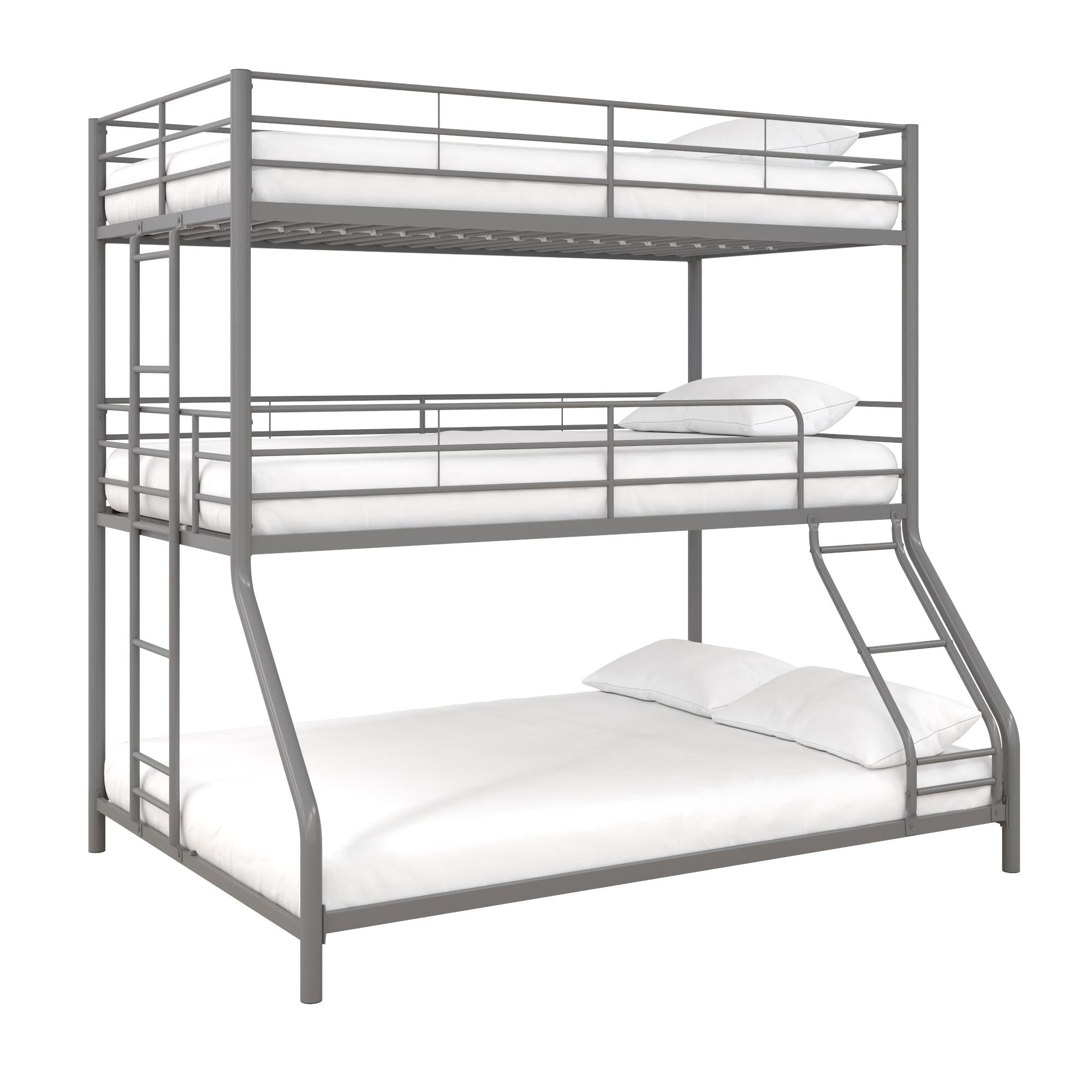 DHP Everleigh Triple Bunk Bed - Silver - Twin-Over-Full