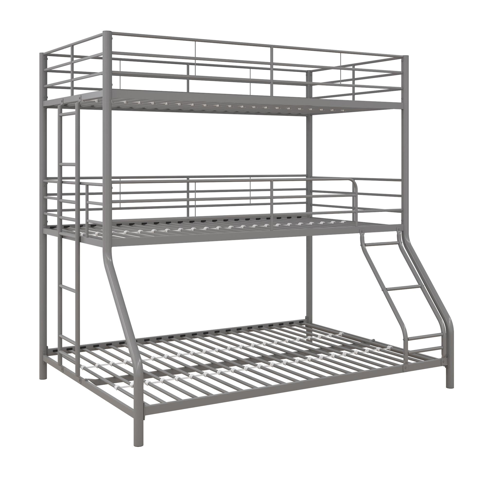 DHP Everleigh Triple Bunk Bed - Silver - Twin-Over-Full