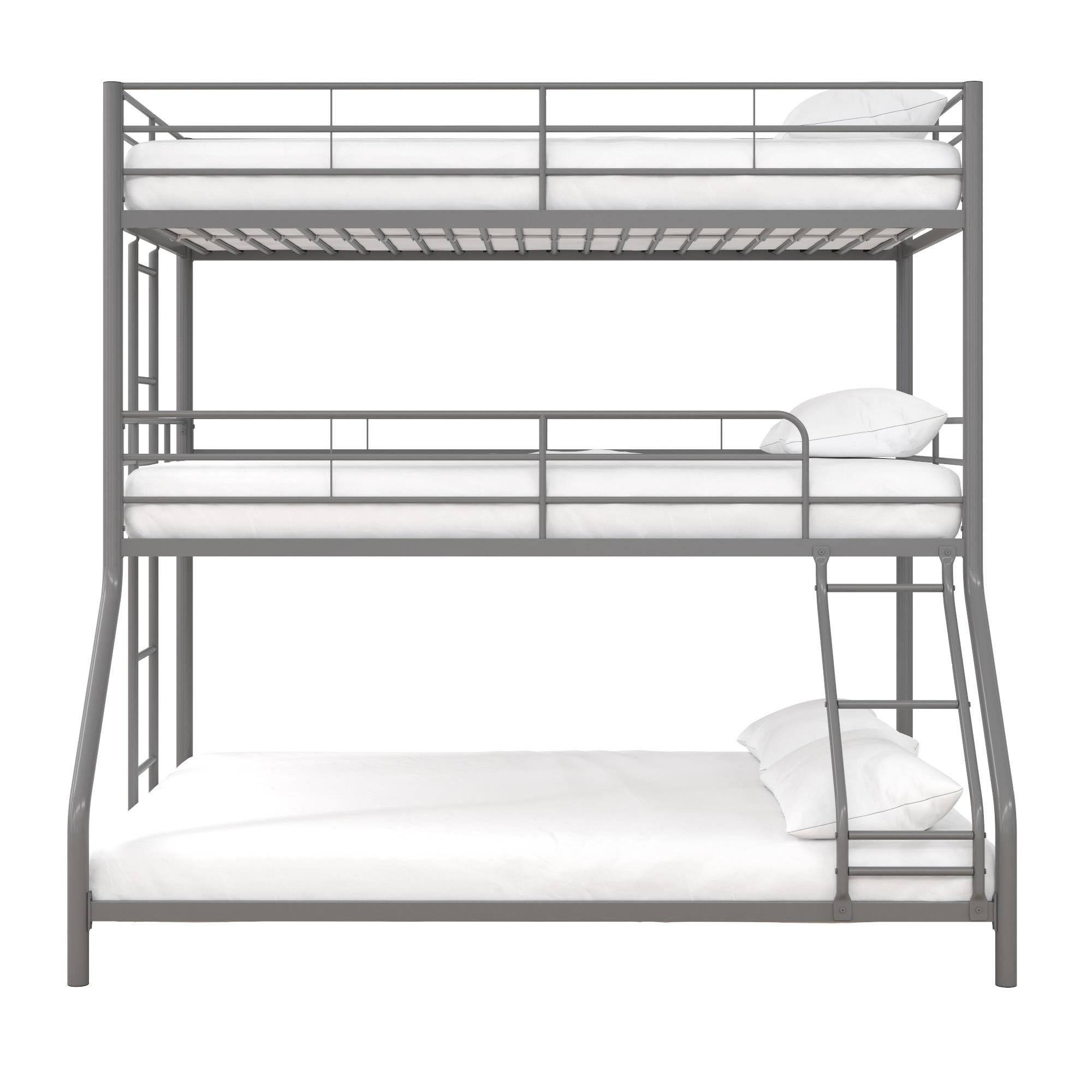 DHP Everleigh Triple Bunk Bed - Silver - Twin-Over-Full