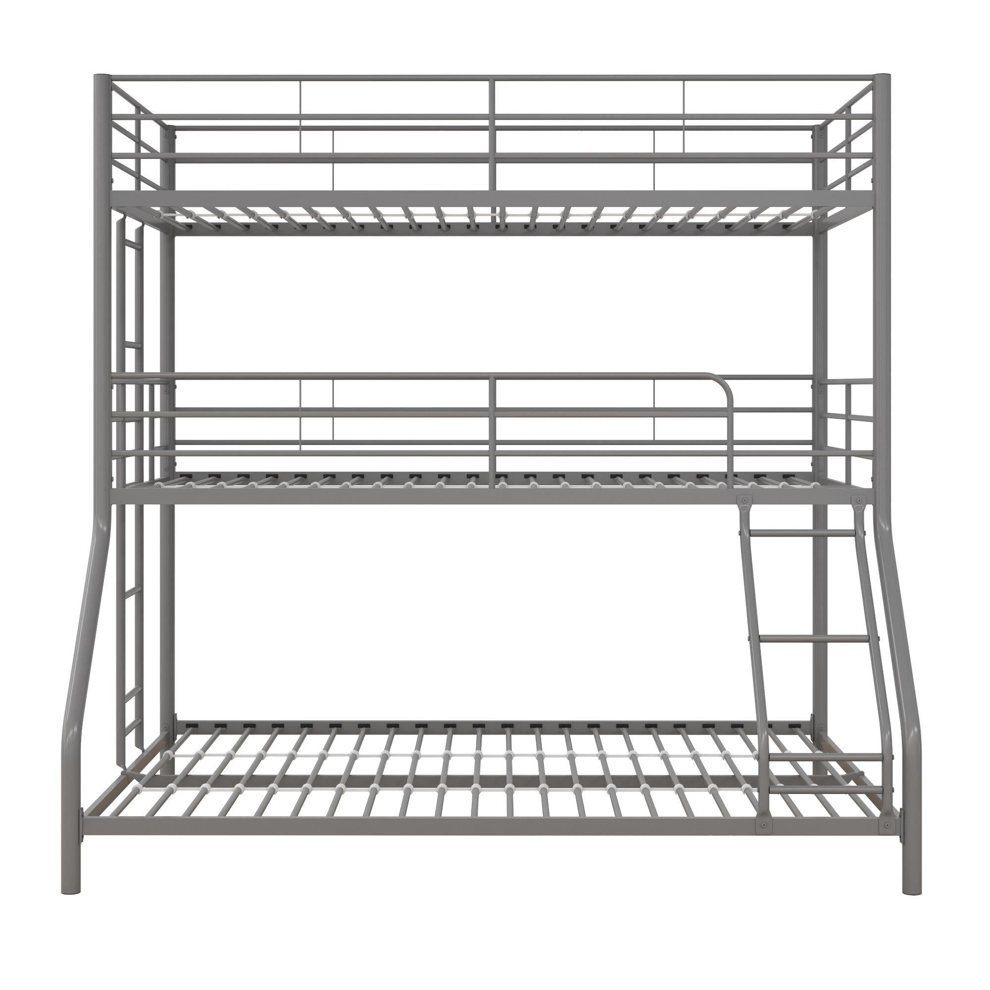 DHP Everleigh Triple Bunk Bed - Silver - Twin-Over-Full
