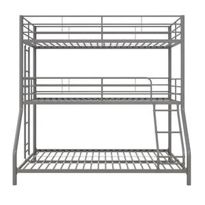 DHP Everleigh Triple Bunk Bed - Silver - Twin-Over-Full