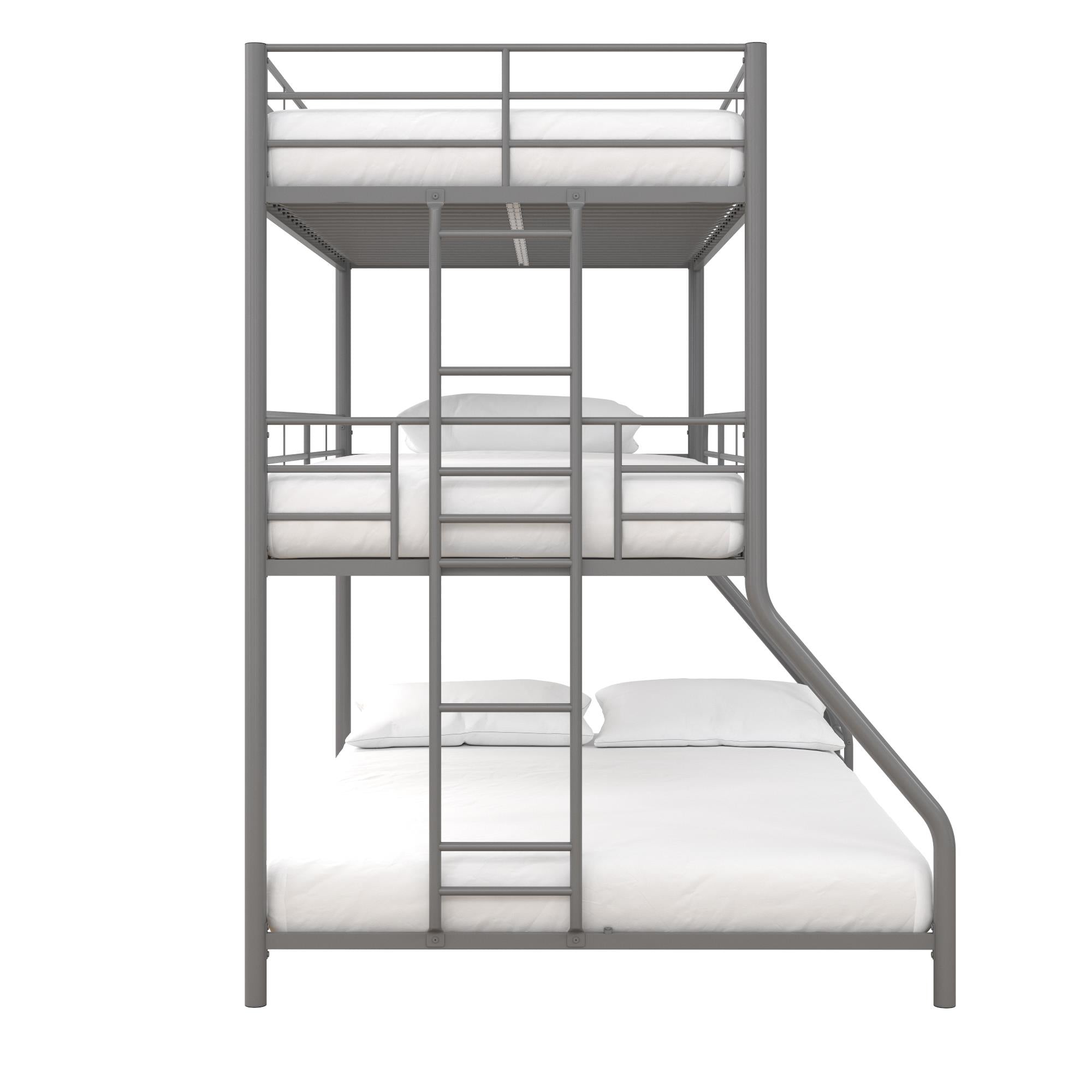 DHP Everleigh Triple Bunk Bed - Silver - Twin-Over-Full
