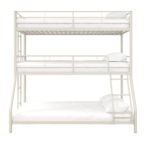 DHP Everleigh Triple Bunk Bed - White - Twin-Over-Full