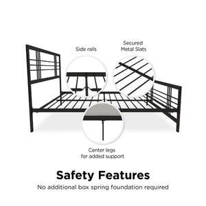 DHP Burbank Metal Bed - Black - King