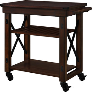 Ameriwood Home Wildwood Wood Veneer Multi-Purpose Rolling Cart - Espresso