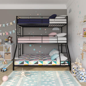 DHP Everleigh Triple Bunk Bed - Black - Twin-Over-Full