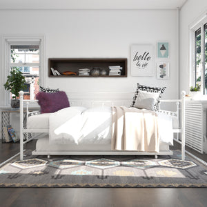 DHP Manila Metal Daybed with Trundle - White - Queen