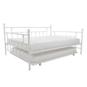 DHP Manila Metal Daybed with Trundle - White - Queen