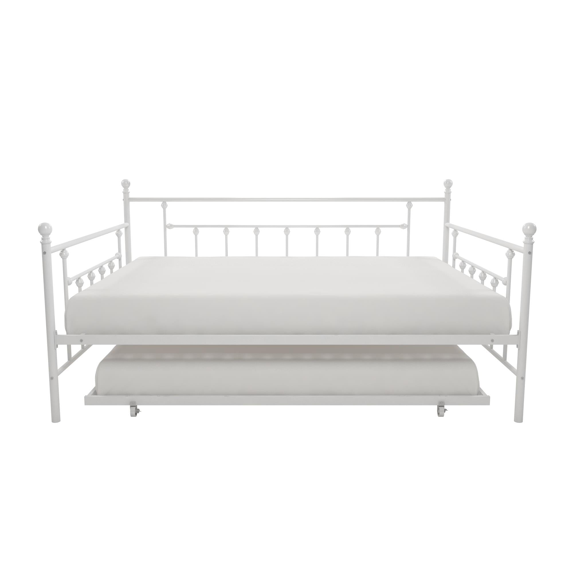 DHP Manila Metal Daybed with Trundle - White - Queen