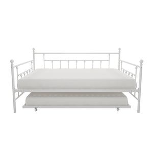 DHP Manila Metal Daybed with Trundle - White - Queen